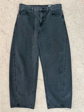GAP Women's Barrel High Rise Jeans in Washed Black Size 29 short 100% cotton